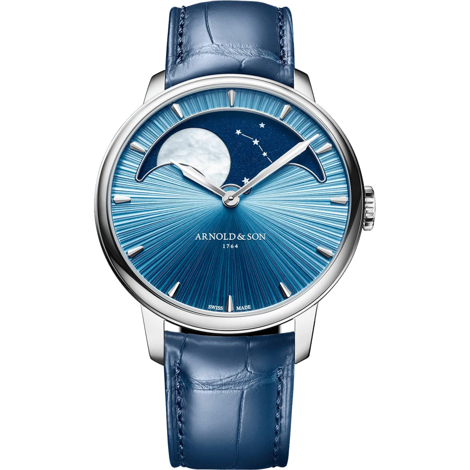 Arnold & Son 1GLBX.U01A.C200X Perpetual Moon 41.5 Platinum Blue Stellar Rays