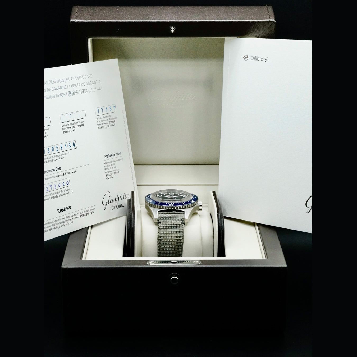 Glashütte Original 1-36-13-02-81-34 SeaQ Panorama Date Blue Dial