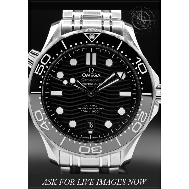 Omega 210.30.42.20.01.001 Seamaster Diver 300M Co-Axial Master Chronometer Black Dial on Bracelet