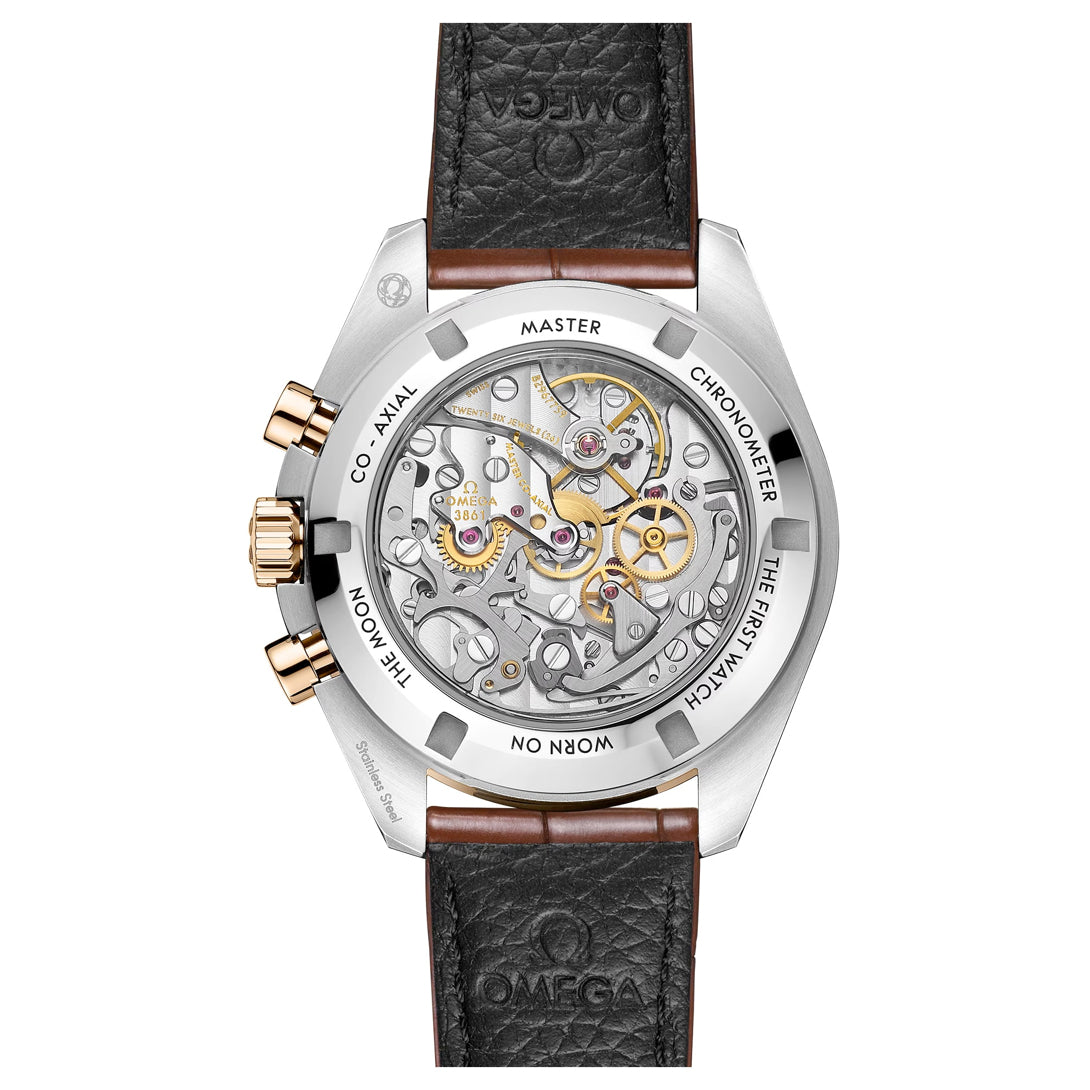 Omega 310.23.42.50.02.001 Speedmaster Moonwatch Professional 42mm Steel Moonshine Gold on Alligator Strap