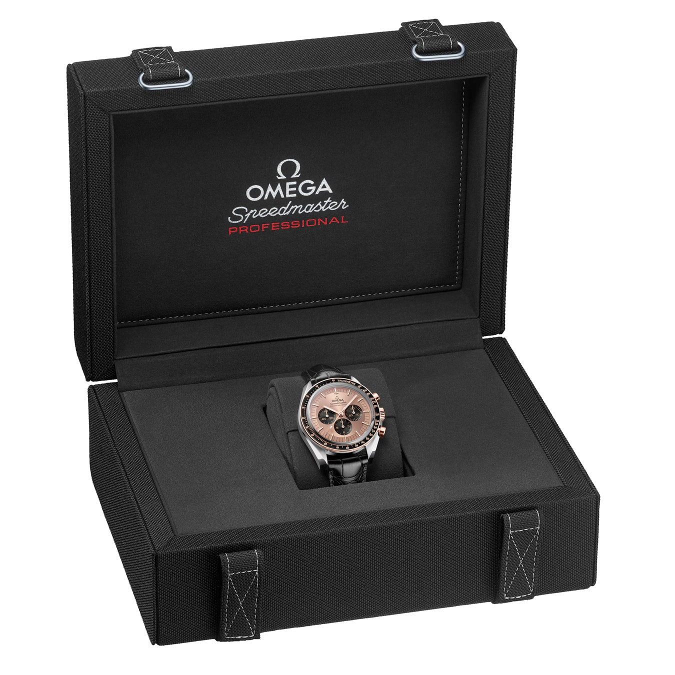 Omega 310.23.42.50.99.001 Speedmaster Moonwatch Professional 42mm Steel Senda Gold on Alligator Strap