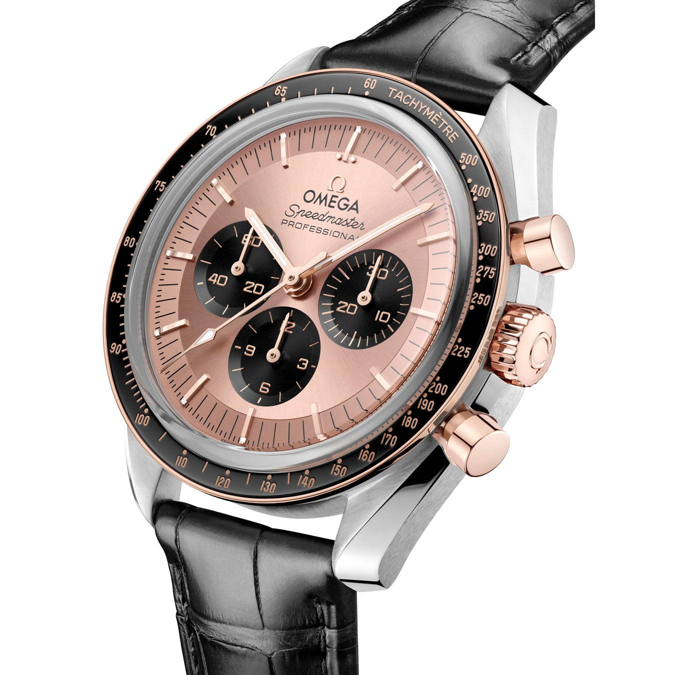 Omega 310.23.42.50.99.001 Speedmaster Moonwatch Professional 42mm Steel Senda Gold on Alligator Strap