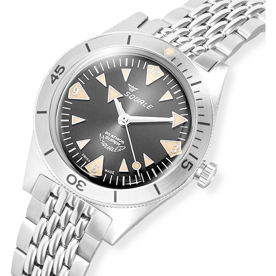 Squale SUPERSSABK.AC Super-Squale Big Arrows Black Dial on Bracelet