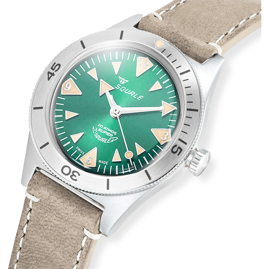 Squale SUPERSSAGR.PTO Super-Squale Big Arrows Green Dial on Strap