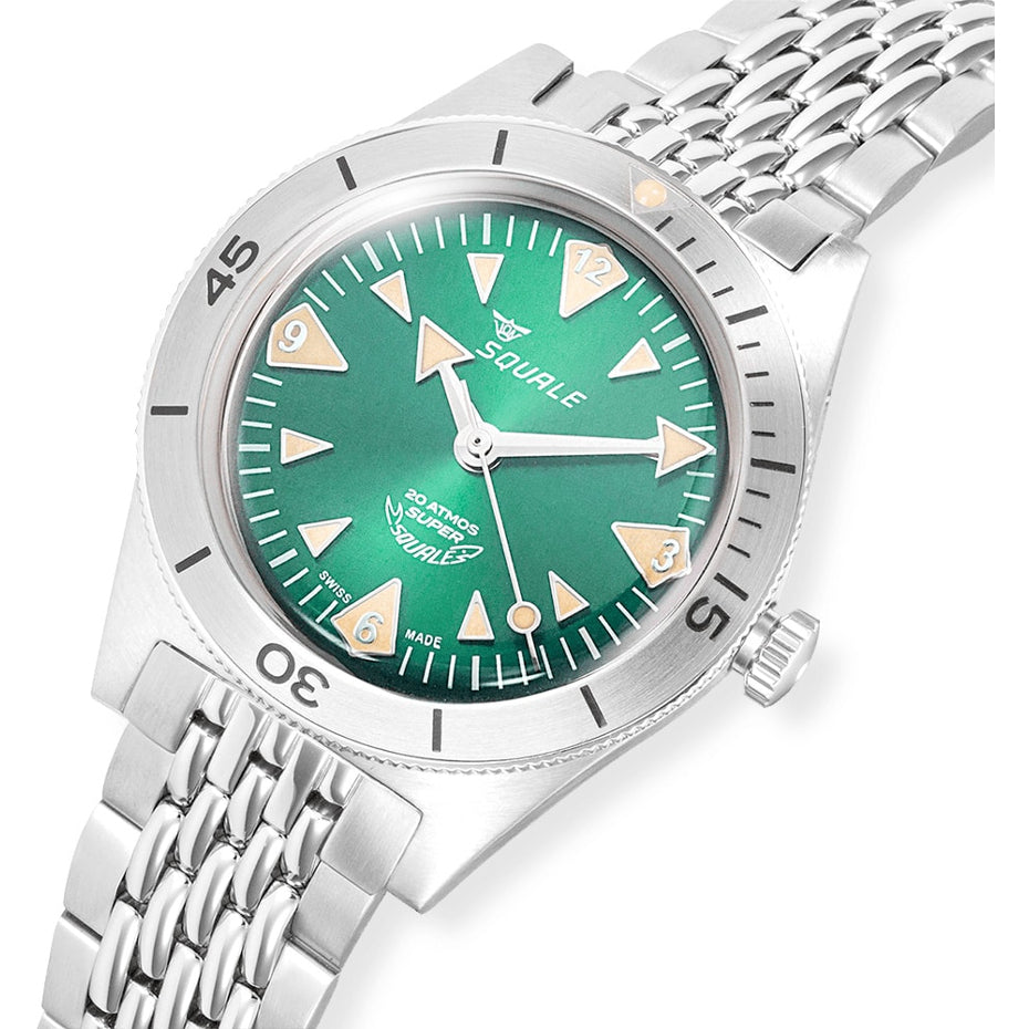 Squale SUPERSSAGR.AC Super-Squale Big Arrows Green Dial on Bracelet