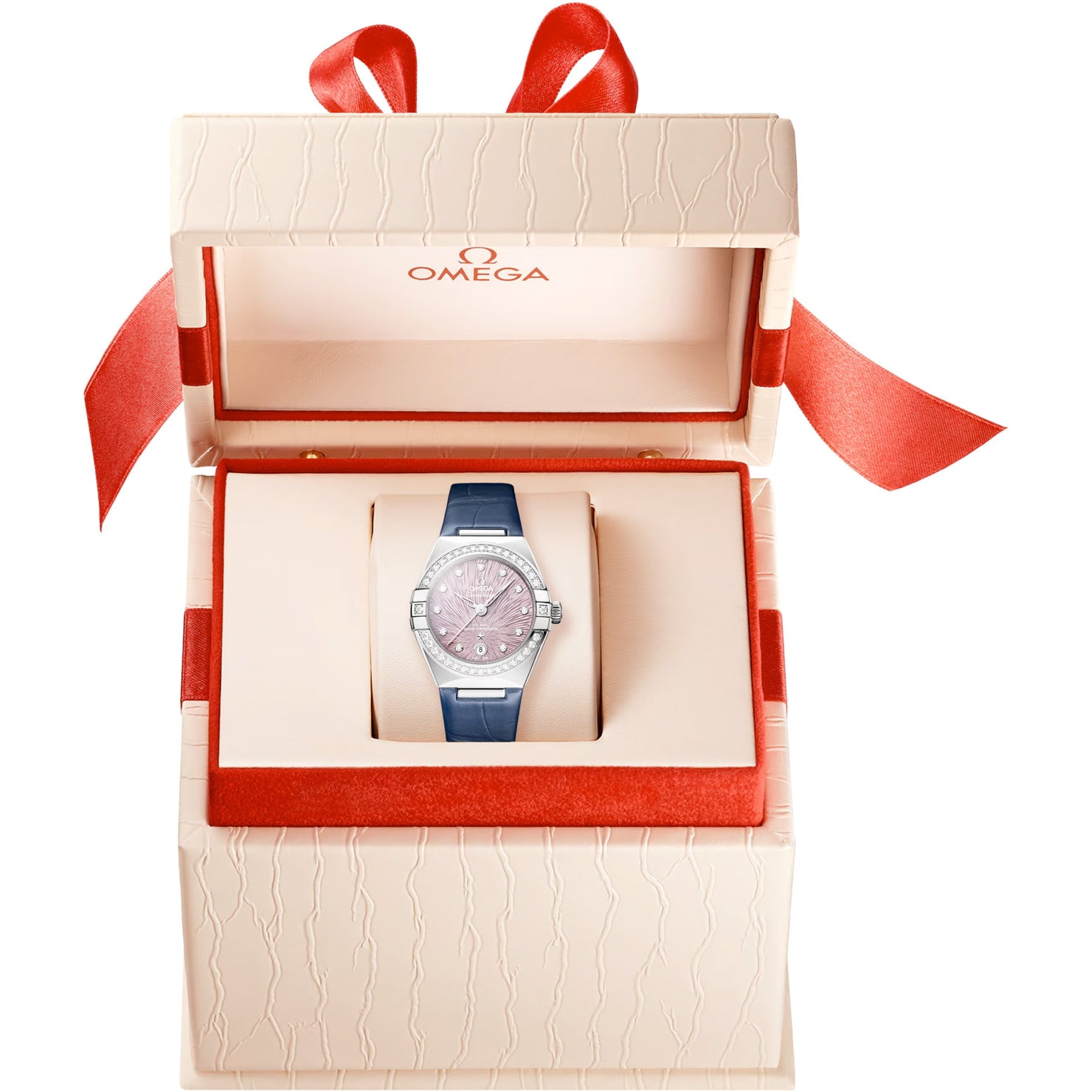 Omega 131.18.29.20.60.001 Constellation Lilac Dial Steel and Diamonds 29mm