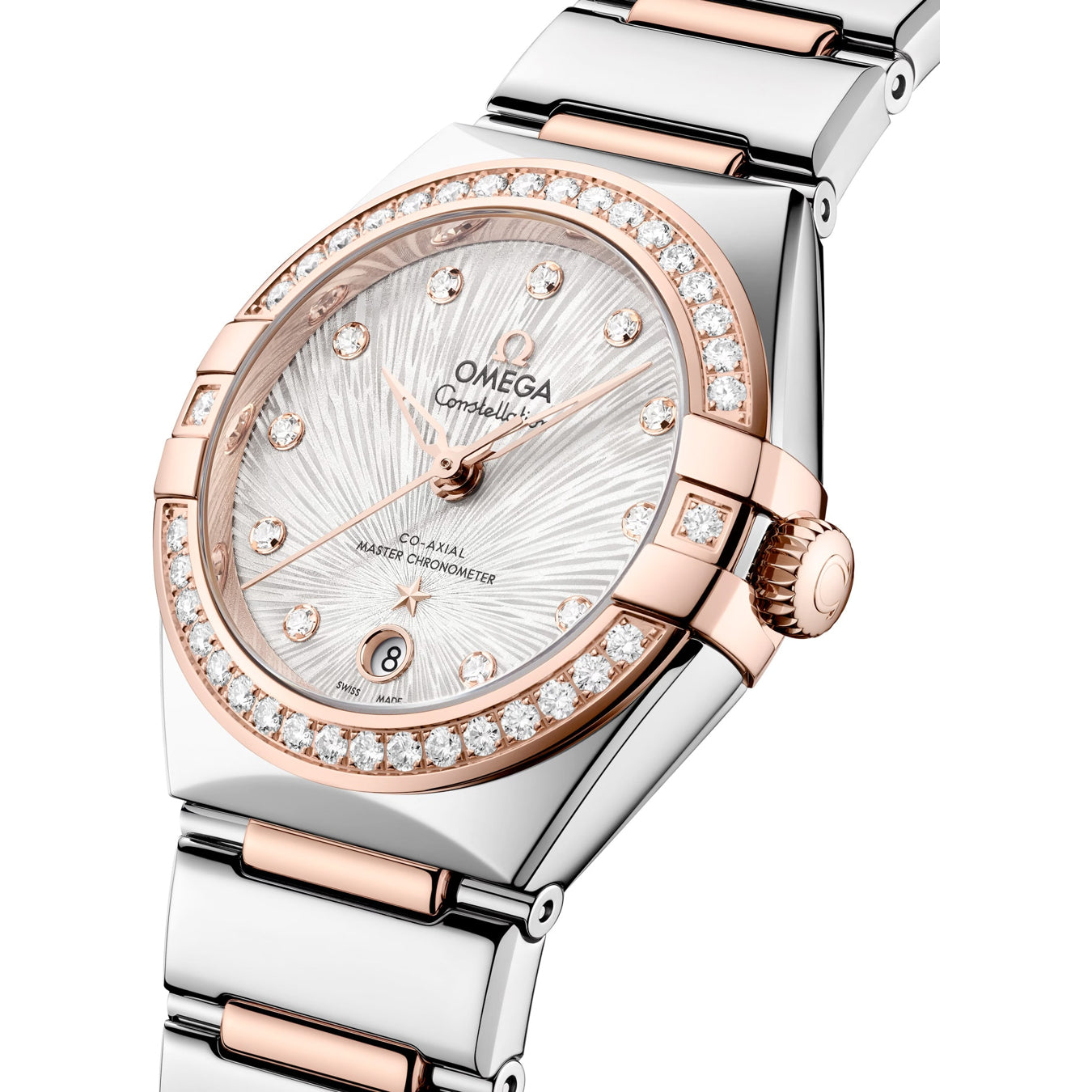 Omega 131.25.29.20.52.003 Constellation Silver Dial Steel Gold and Diamonds 29mm