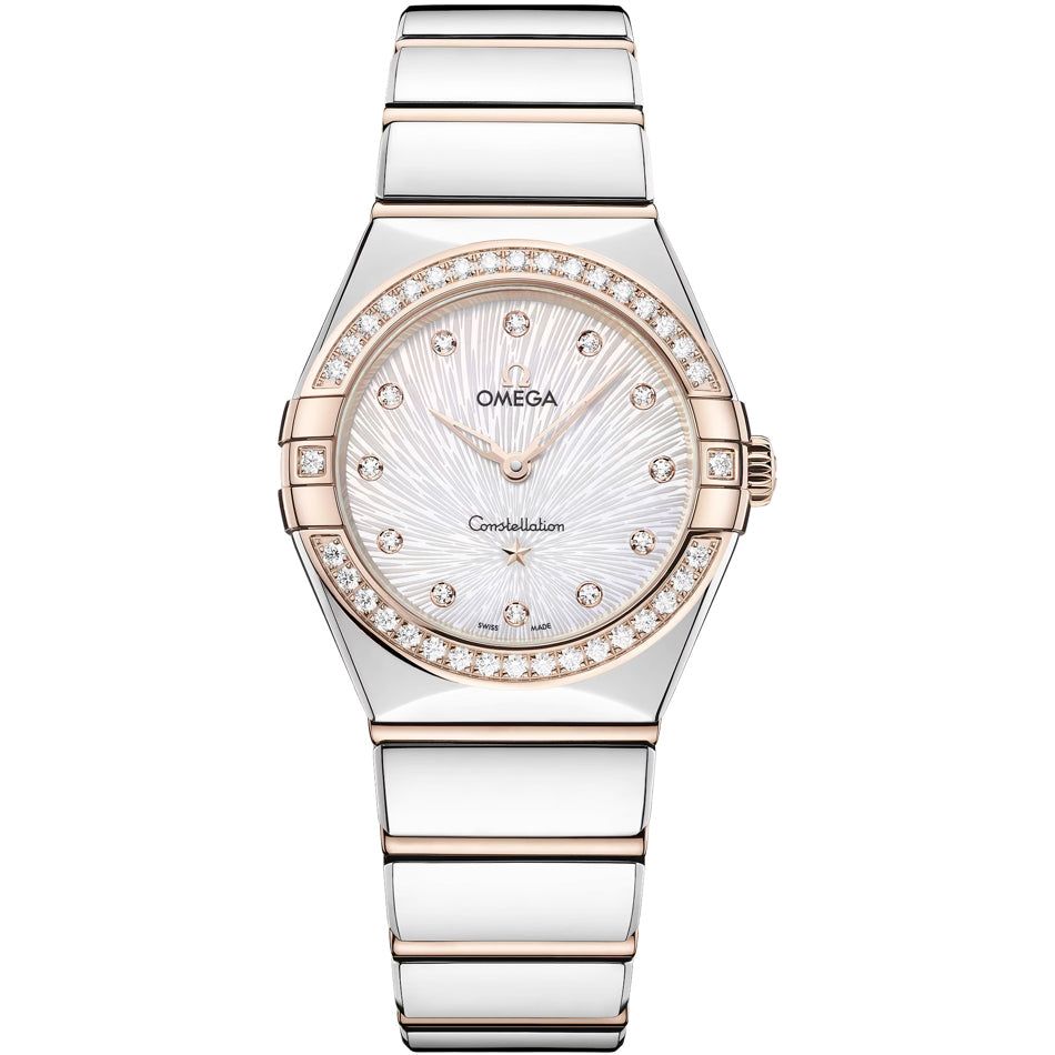 Omega 131.25.28.60.55.003 Constellation White Dial Steel Gold and Diamonds 28mm