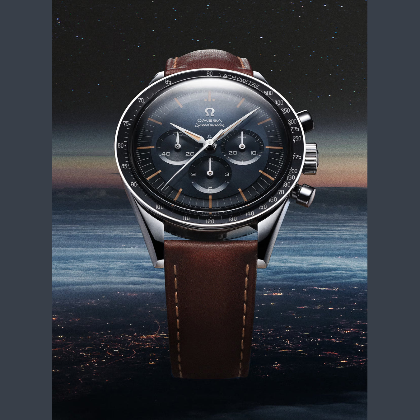 Omega Speedmaster First OMEGA in Space "FOIS" 310.32.40.50.06.002 on Brown Leather Strap