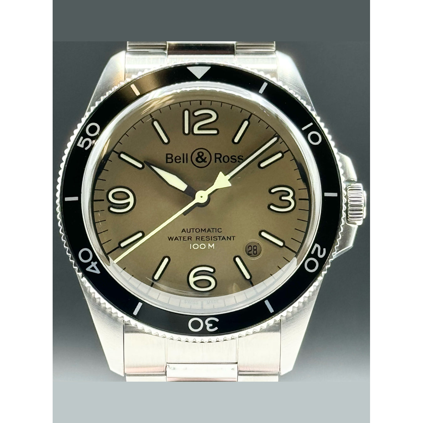 Bell & Ross BR V2-92 Military Green on Bracelet