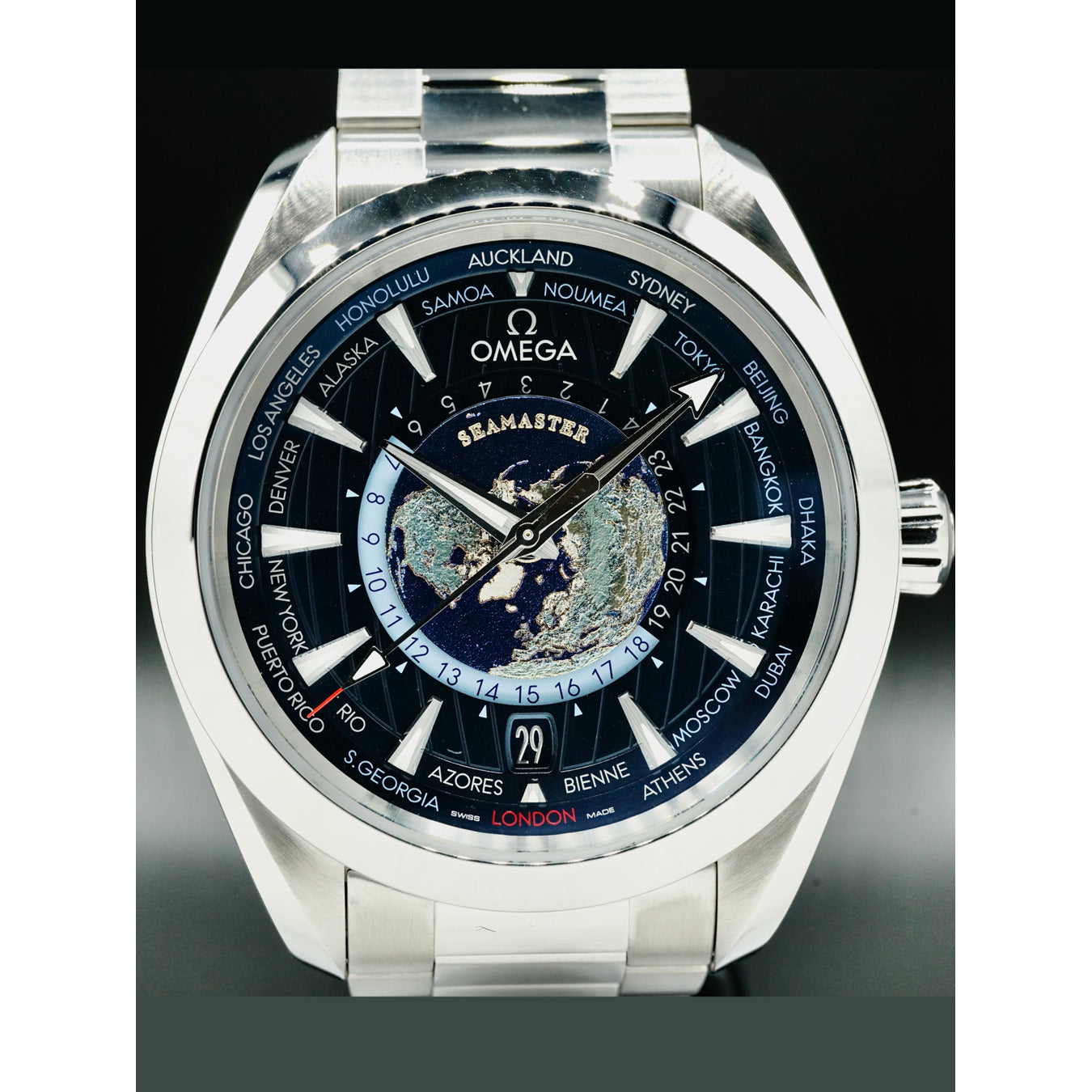 Omega Seamaster Aqua Terra 150m GMT World Timer 43mm on Bracelet 220.10.43.22.03.001