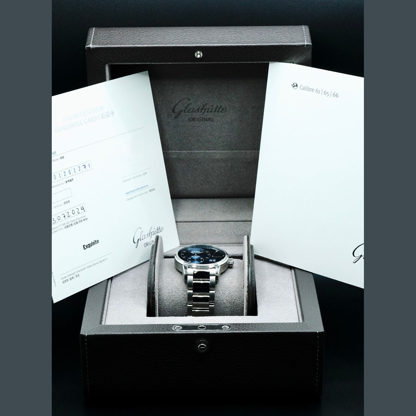 Glashütte Original 1-65-01-26-12-71 PanoReserve Blue Dial on Bracelet