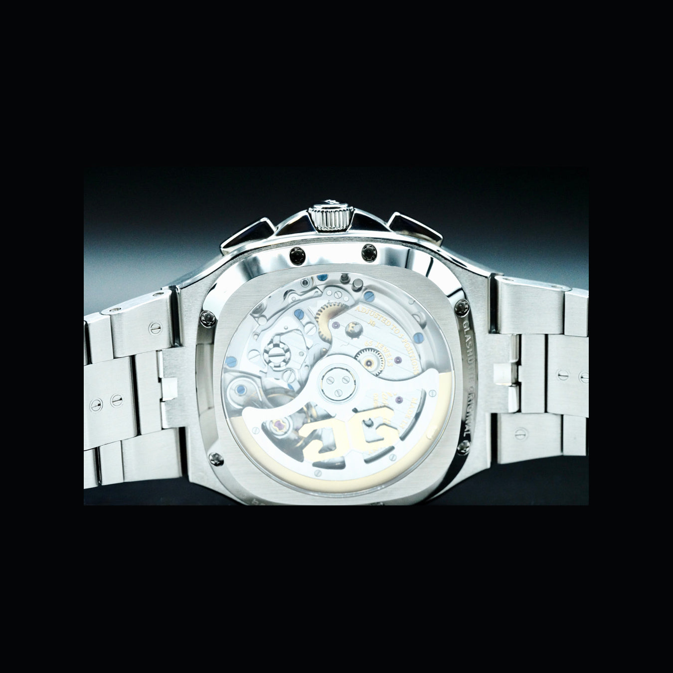 Glashutte Original 1-37-02-09-02-70 Seventies Chronograph Panorama Date Fab Green on Bracelet