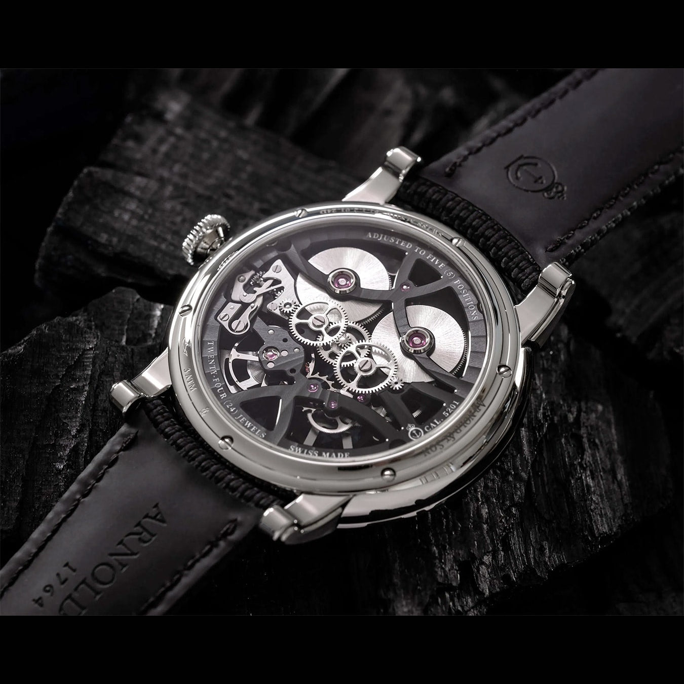 Arnold & Son Nebula 41.5 Steel on Strap 1NEAS.B05A.K003S