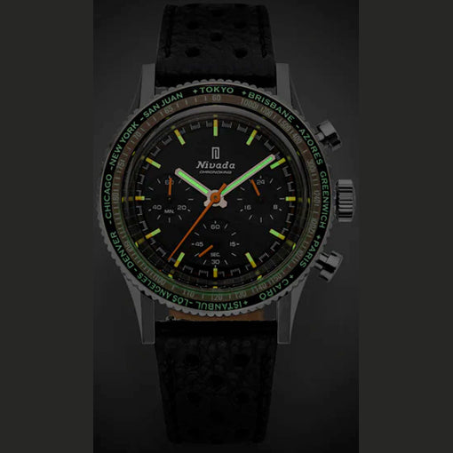 Nivada Grenchen 87042Q10 Chronoking Mecaquartz - Inter.Bezel on Strap