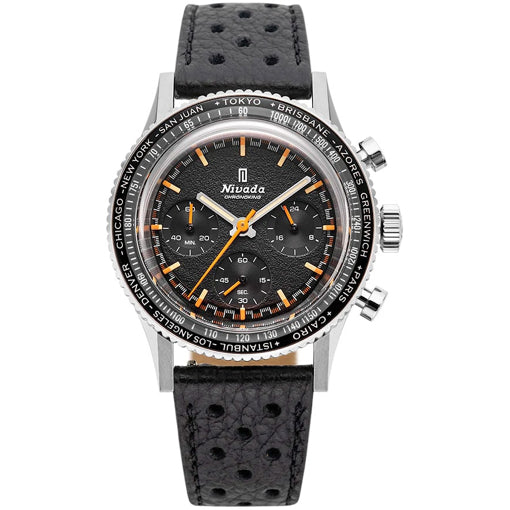 Nivada Grenchen 87042Q10 Chronoking Mecaquartz - Inter.Bezel on Strap
