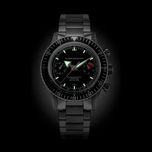 Nivada Grenchen 86056M23LC Chronomaster Broad Arrow - Inter.Bezel on Strap