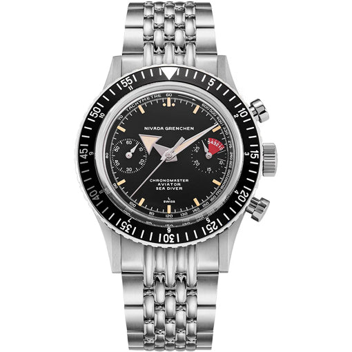 Nivada Grenchen 86056M04LC Chronomaster Broad Arrow - Inter.Bezel on Bracelet