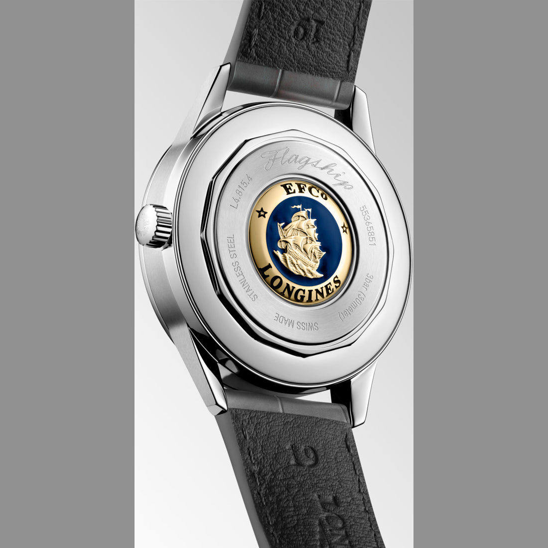 Longines L4.815.4.52.2 Flagship Heritage Sunray Anthracite Dial on Strap