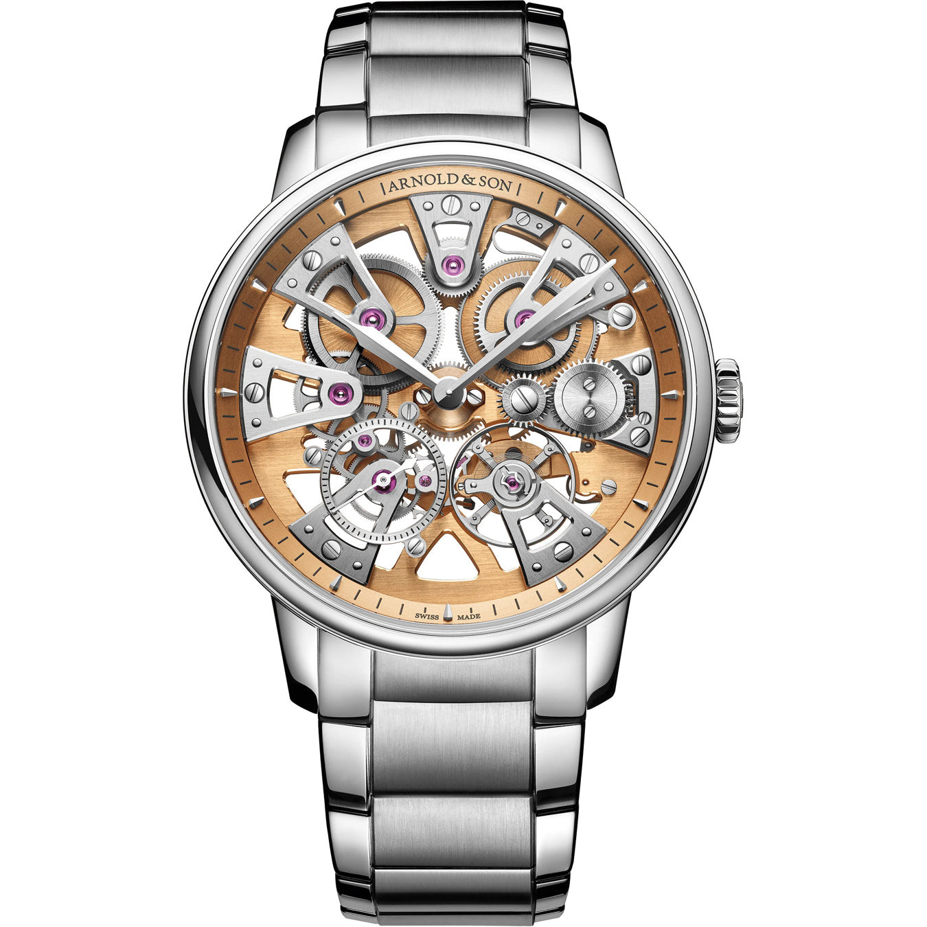 Arnold & Son 1NEGS.H01A.S13 Nebula 40mm Steel Golden on Bracelet