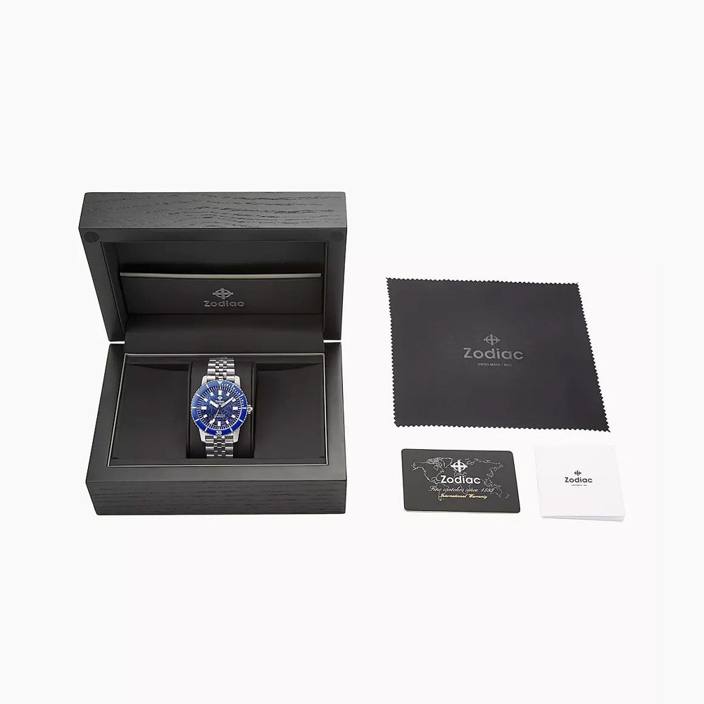 Zodiac ZO9312 Compression Diver Blue Lapis Lazuli Dial - Exquisite