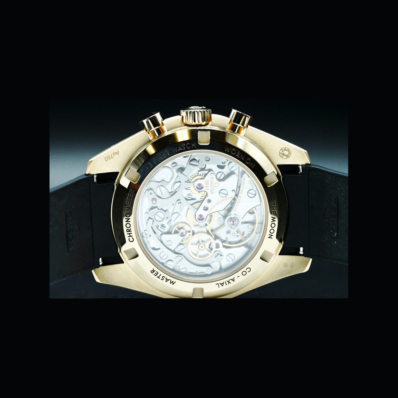 Omega 310.62.42.50.99.001 Speedmaster Moonwatch Professional Master Chronometer Moonshine Gold Dial on Strap