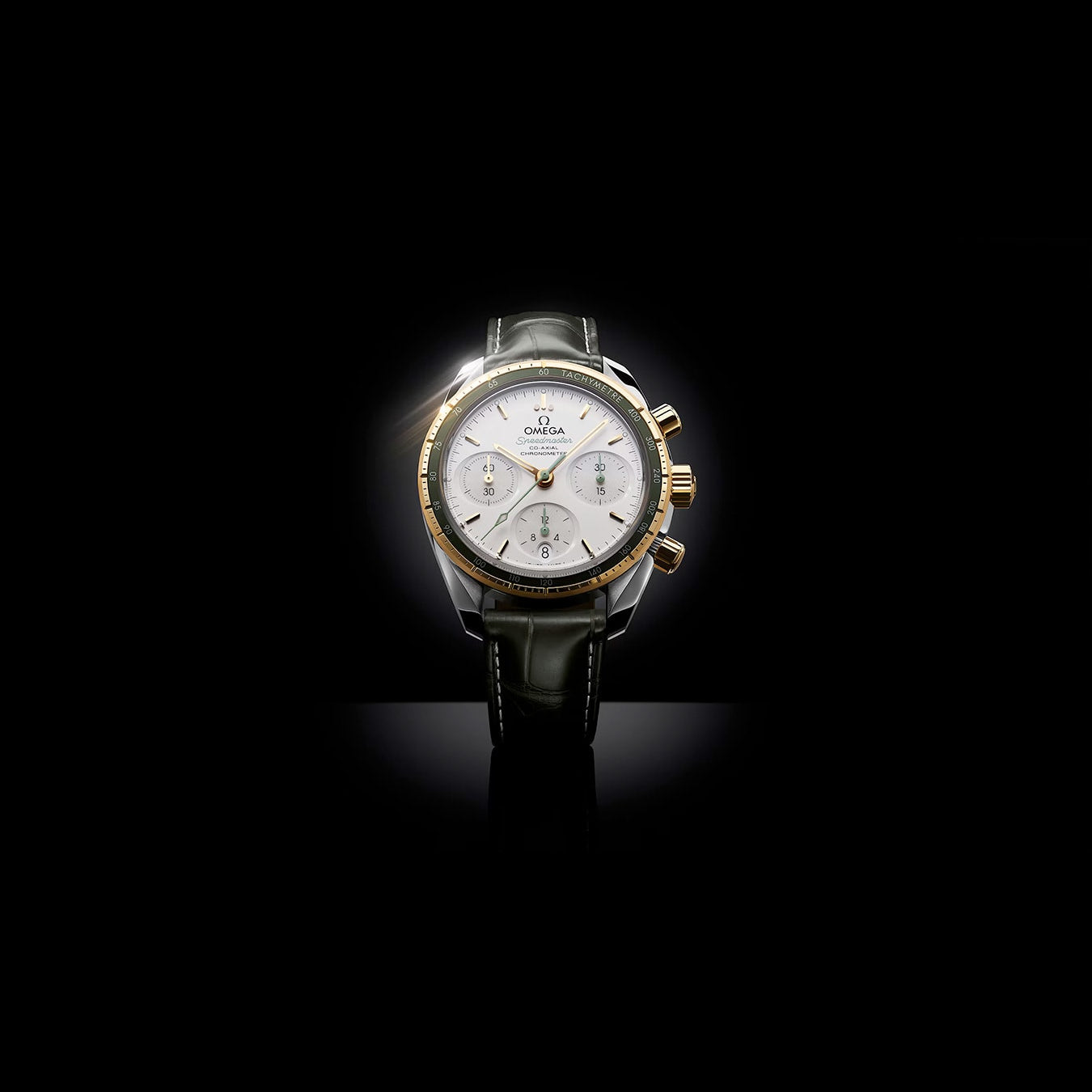 Omega 324.23.38.50.02.001 Speedmaster 38 mm Steel Yellow Gold on Strap