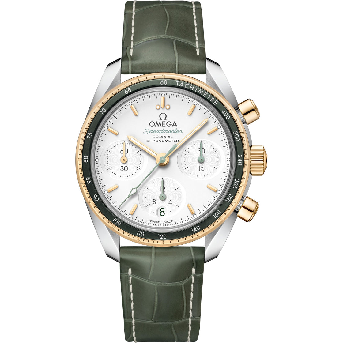 Omega 324.23.38.50.02.001 Speedmaster 38 mm Steel Yellow Gold on Strap