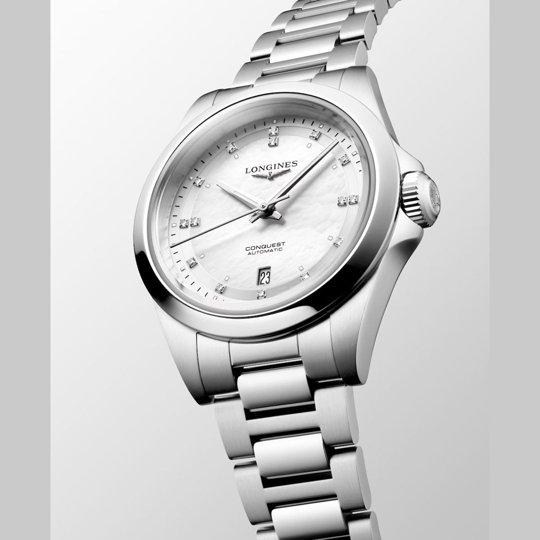 Longines L3.320.4.87.6 Conquest White on Bracelet