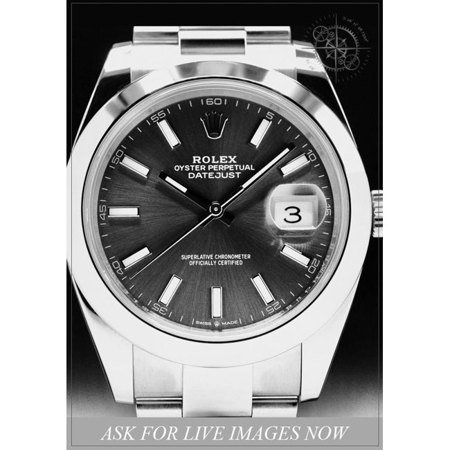 Rolex 126300 Datejust 41 Stainless Steel Dark Rhodium Index Dial