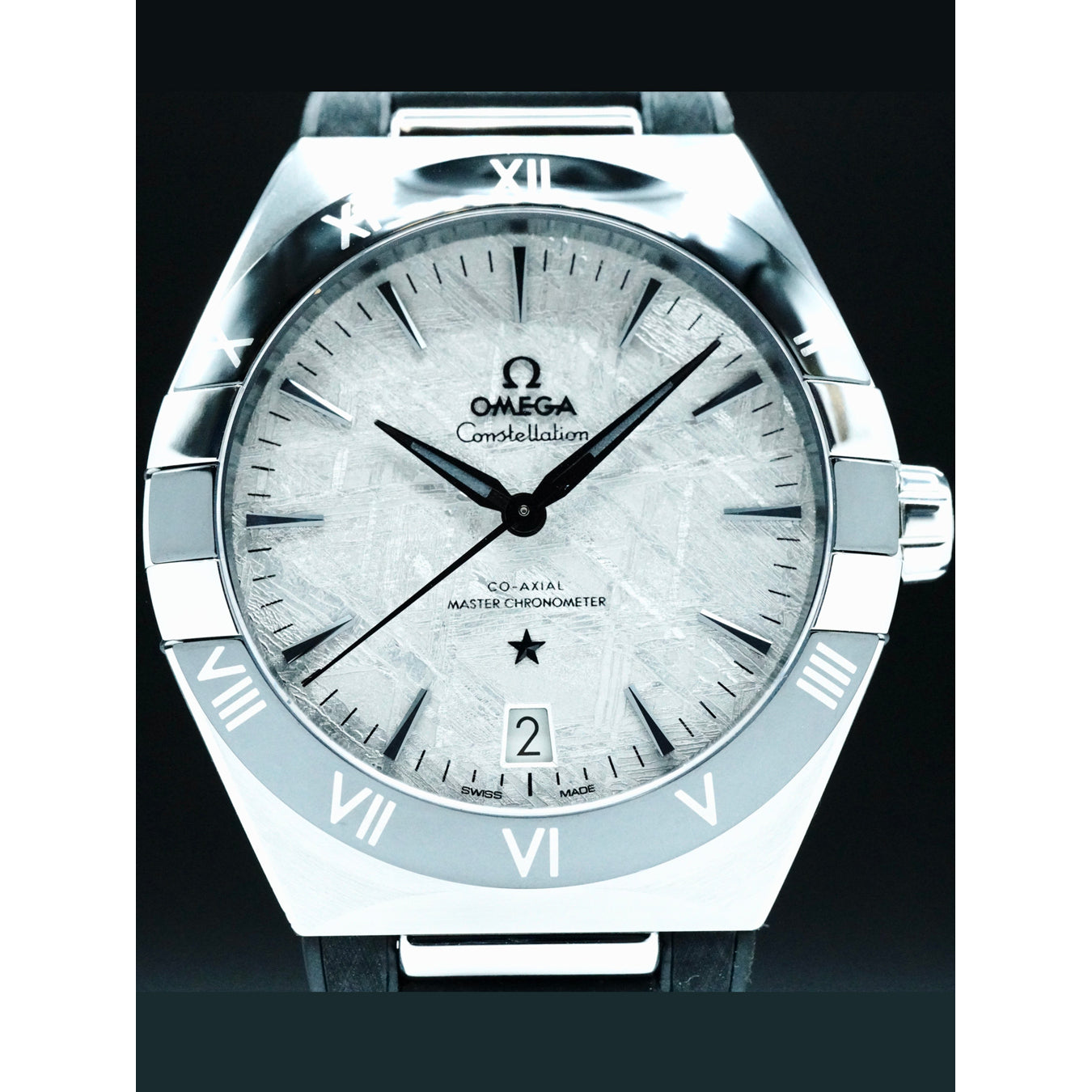 Omega 131.30.41.21.99.001 Constellation Steel on Black Rubber Strap 41mm