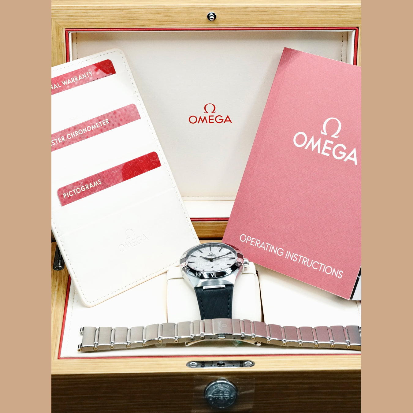 Omega 131.30.41.21.99.001 Constellation Steel on Black Rubber Strap 41mm