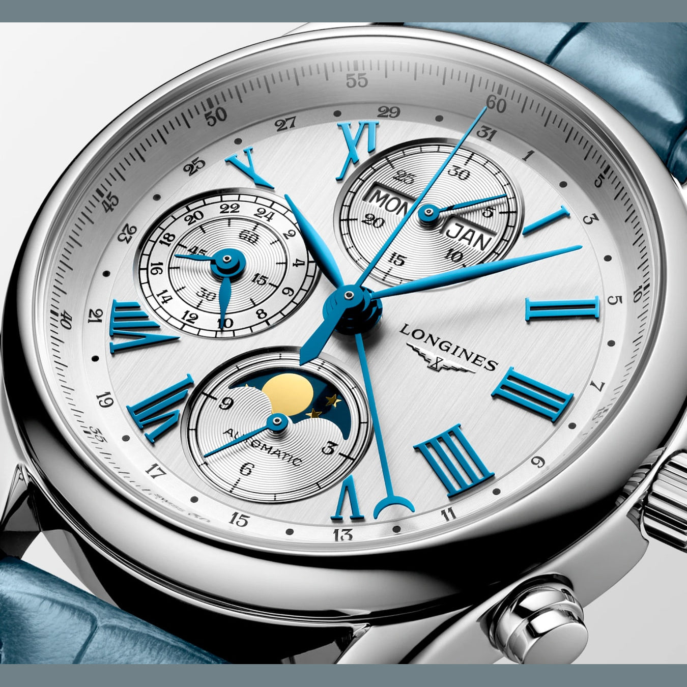 Longines L2.673.4.71.2 Master Collection 40mm Chrono Moonphase