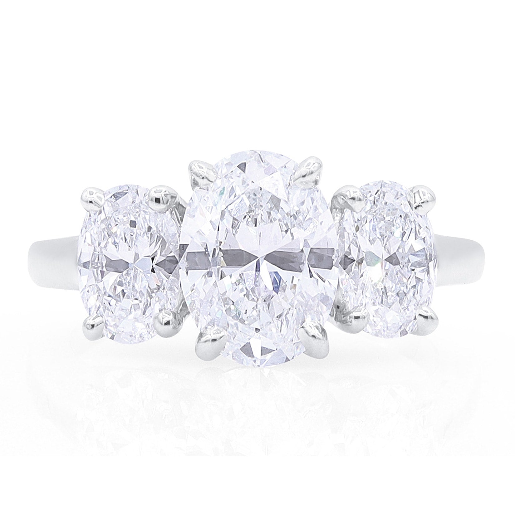 Oscar Heyman 3.46tcw Oval Diamonds 3 Stone Ring 301561