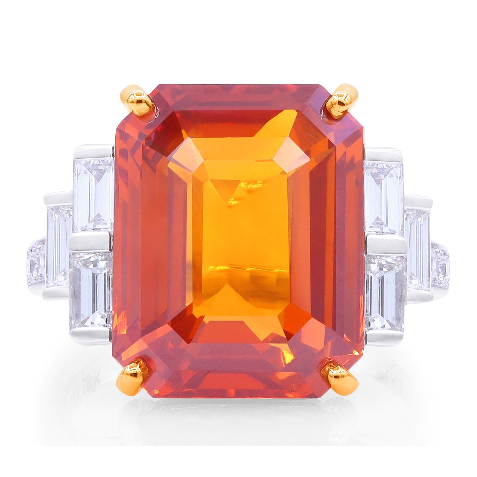 Oscar Heyman 13.53ct Orange Sapphire Ring 303699