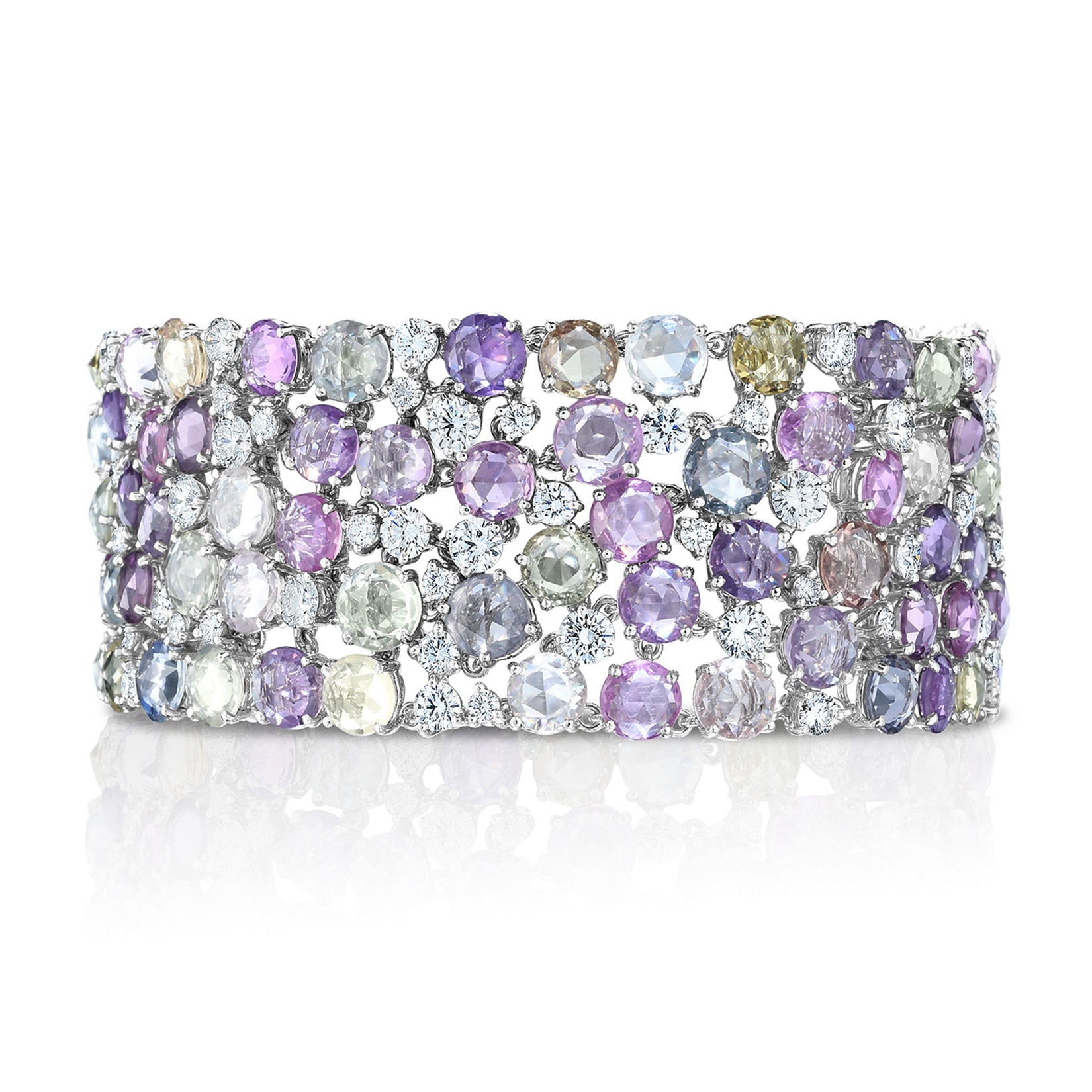 Oscar Heyman Unheated Rose Cut Multi-Color Sapphire Bracelet 804331