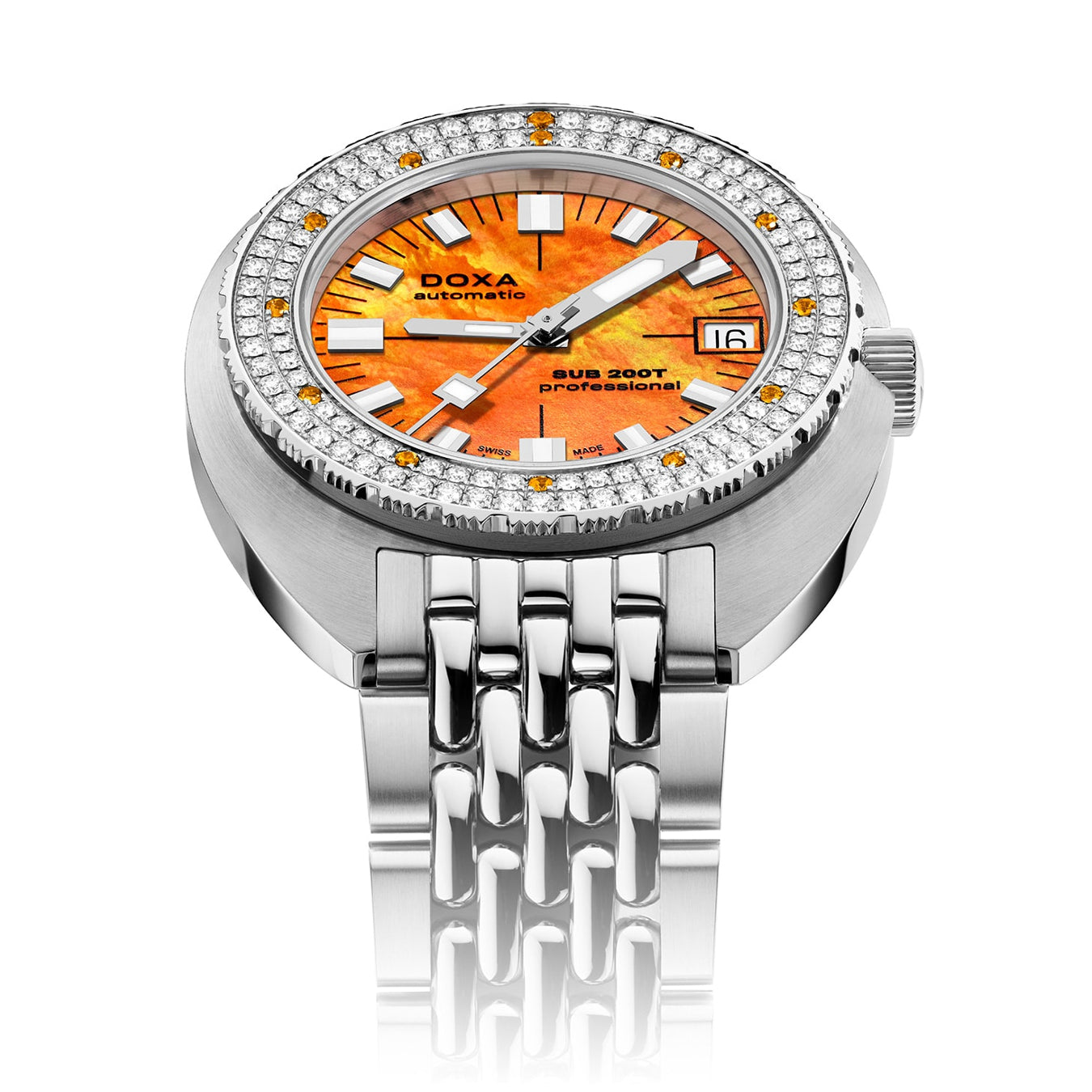 DOXA SUB 200T Diamonds 804.10D.351.10  Professional on Bracelet