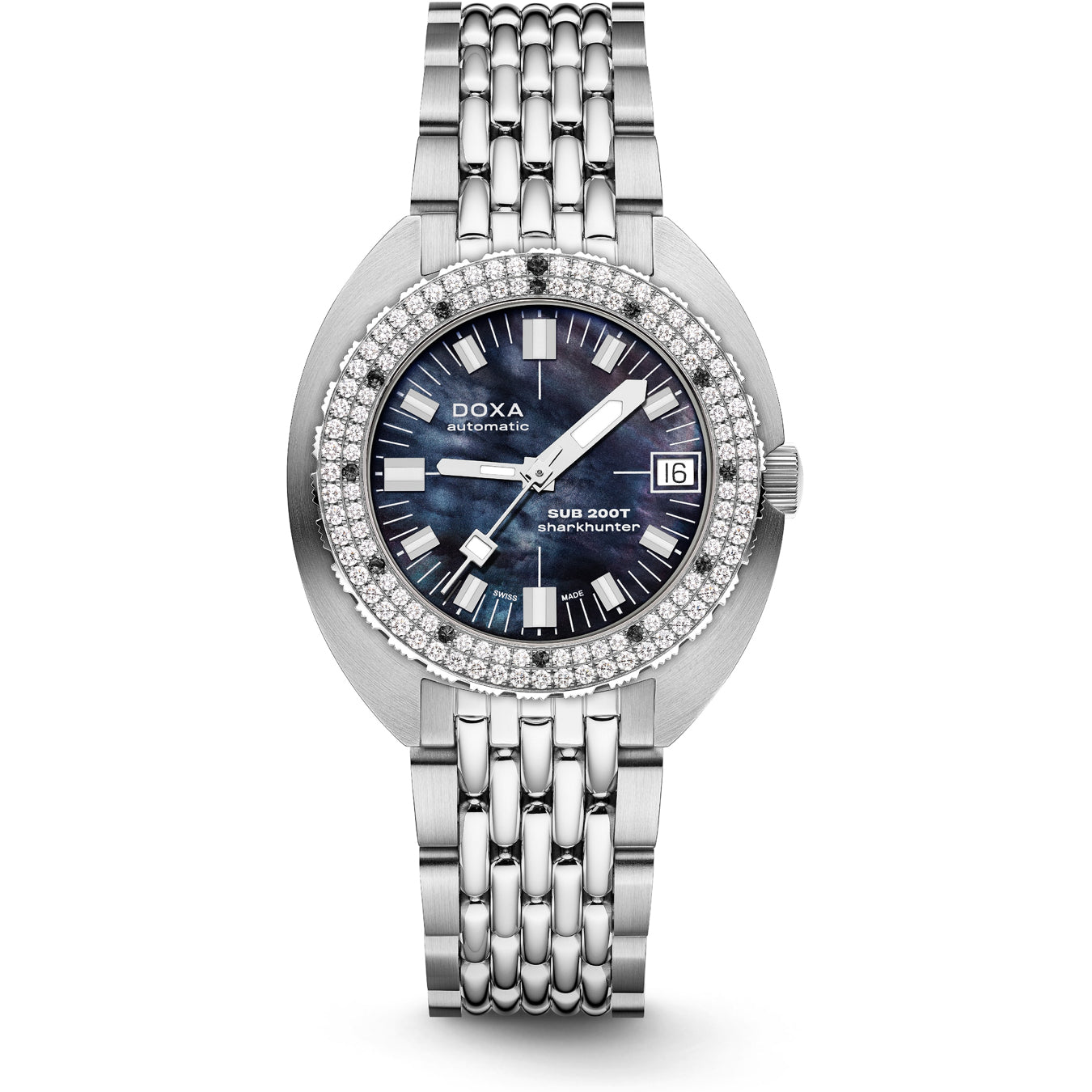 DOXA SUB 200T Diamonds 804.10D.101.10 Sharkhunter on Bracelet