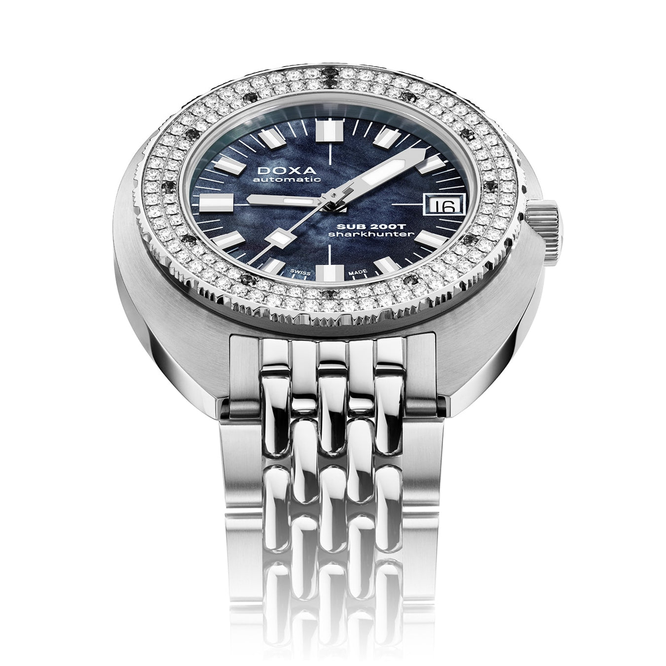 DOXA SUB 200T Diamonds 804.10D.101.10 Sharkhunter on Bracelet