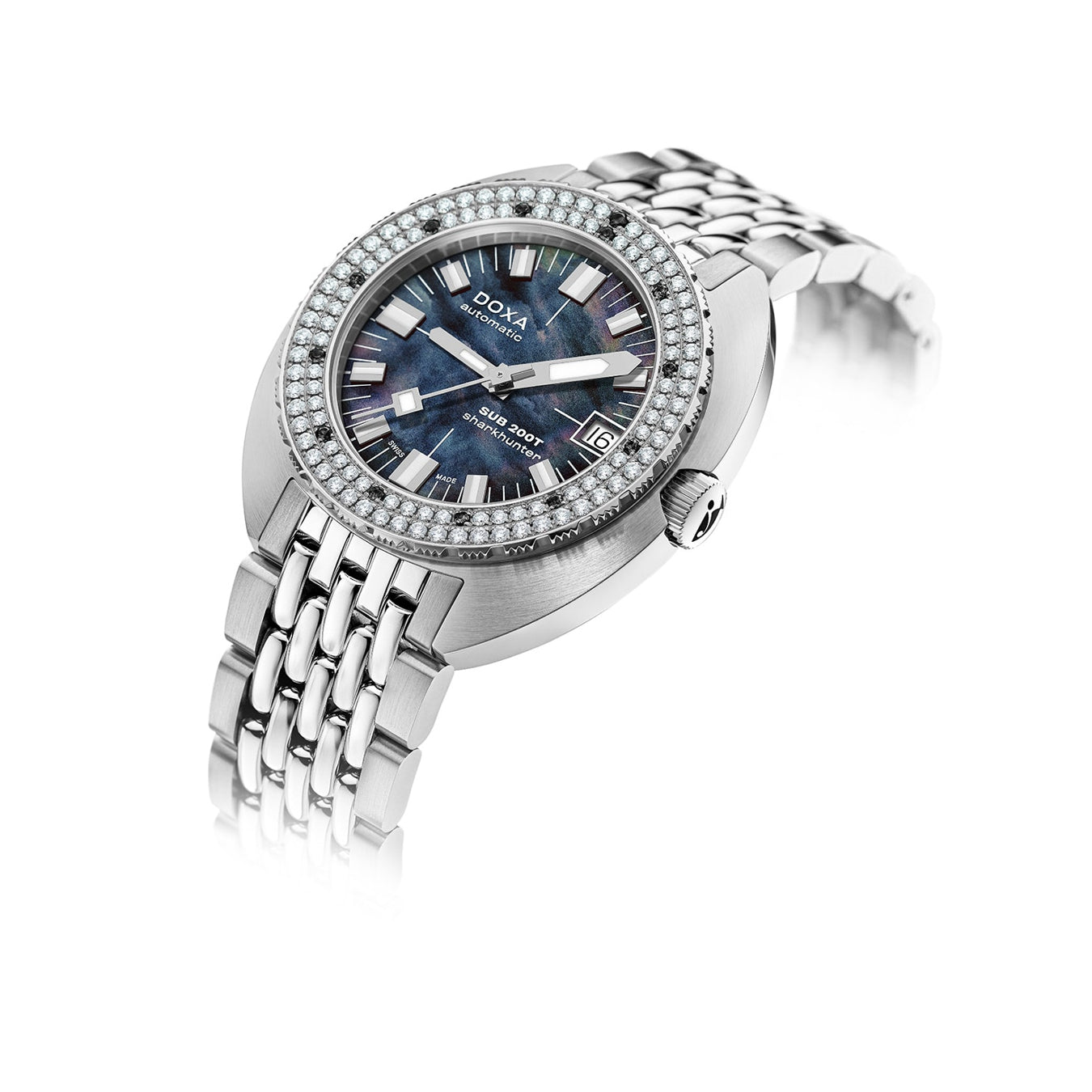 DOXA SUB 200T Diamonds 804.10D.101.10 Sharkhunter on Bracelet