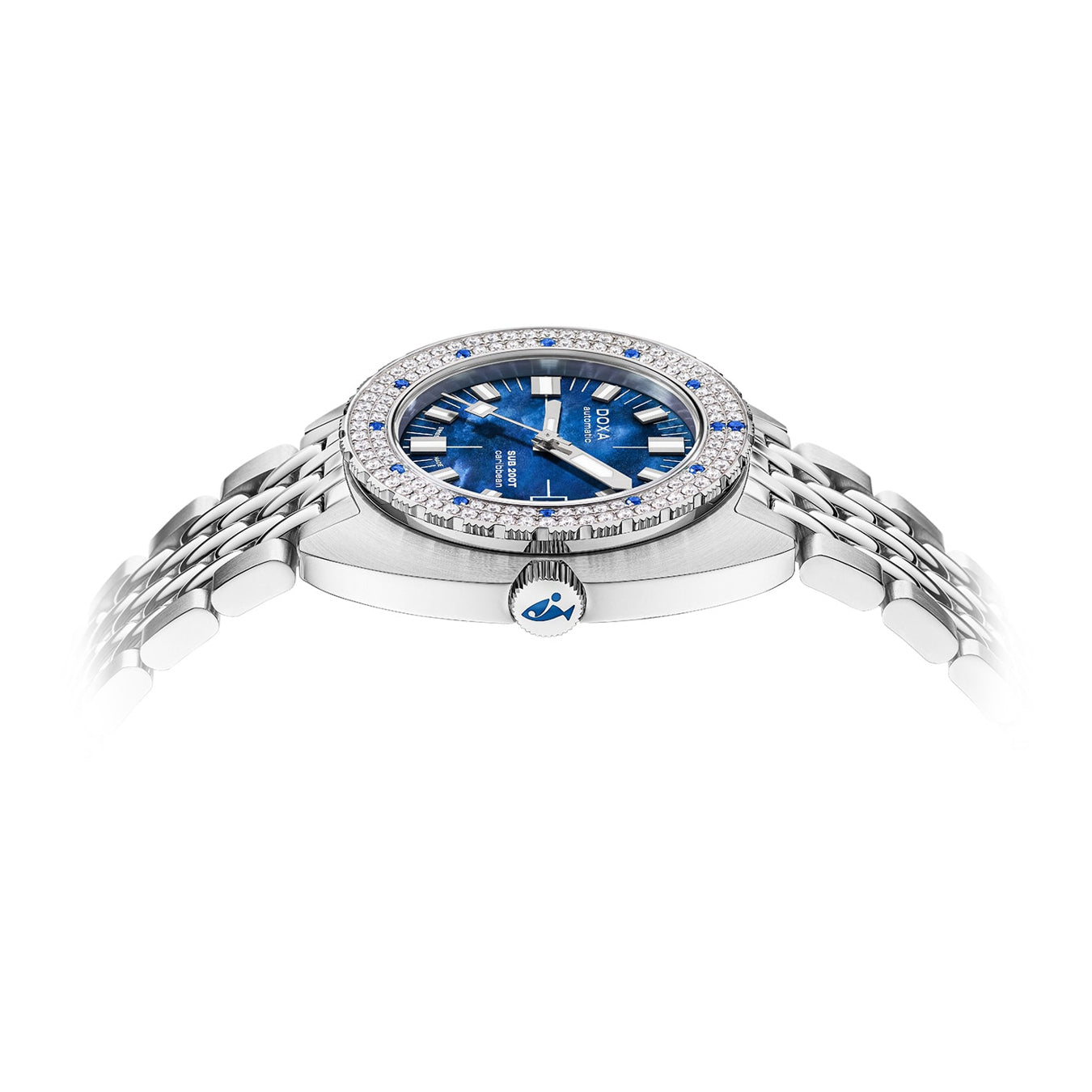 DOXA SUB 200T Diamonds 804.10D.201.10 Caribbean on Bracelet