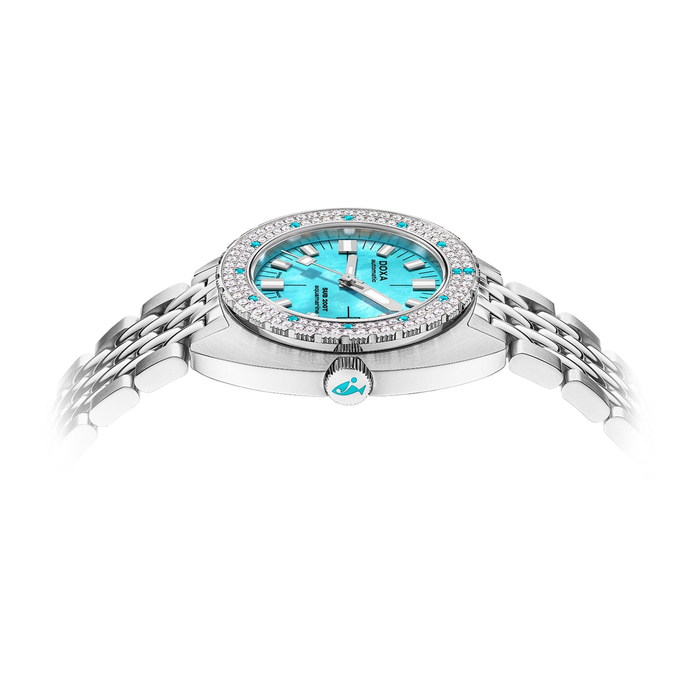 DOXA SUB 200T Diamonds 804.10D.241.10 Aquamarine on Bracelet