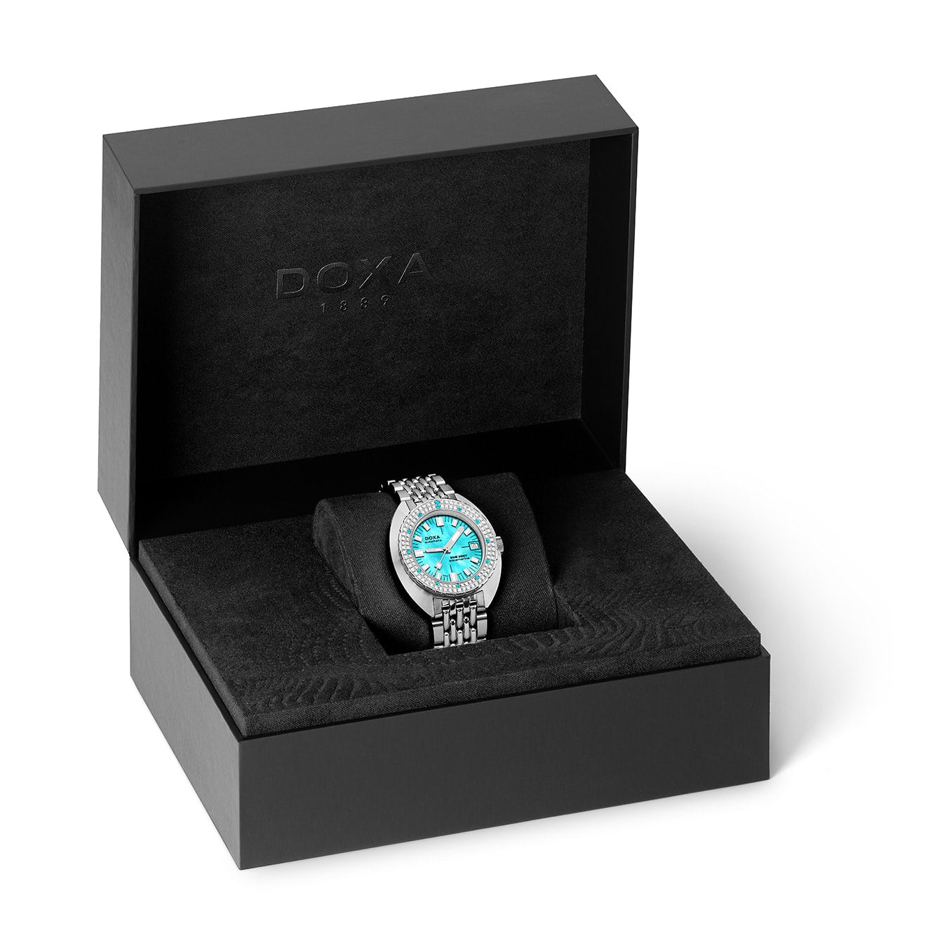 DOXA SUB 200T Diamonds 804.10D.241.10 Aquamarine on Bracelet