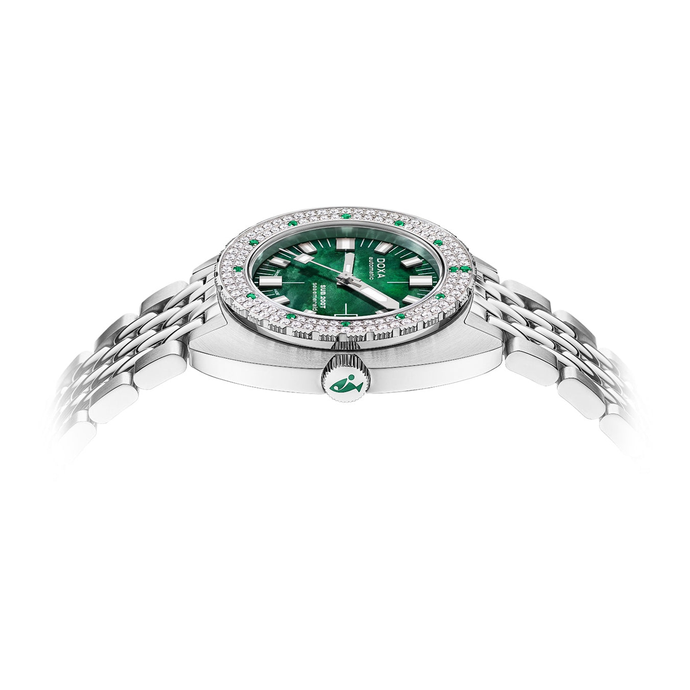 DOXA SUB 200T Diamonds 804.10D.131.10 Sea Emerald on Bracelet