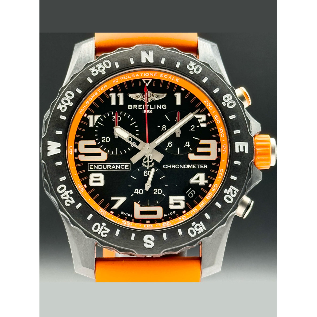 Breitling X82310A51B1S2 Endurance Pro Chronograph 44mm Black Dial Orange