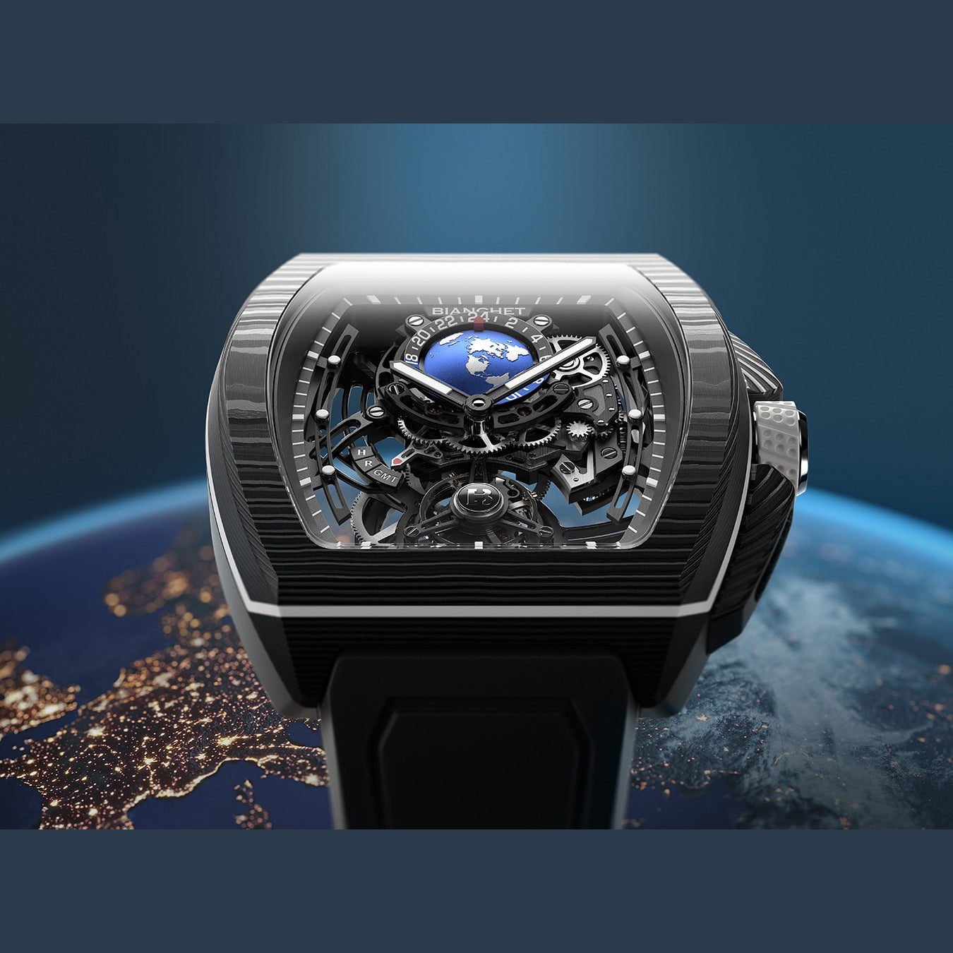 Bianchet Flying Tourbillon Sport GMT Carbon White CBWFTSG4