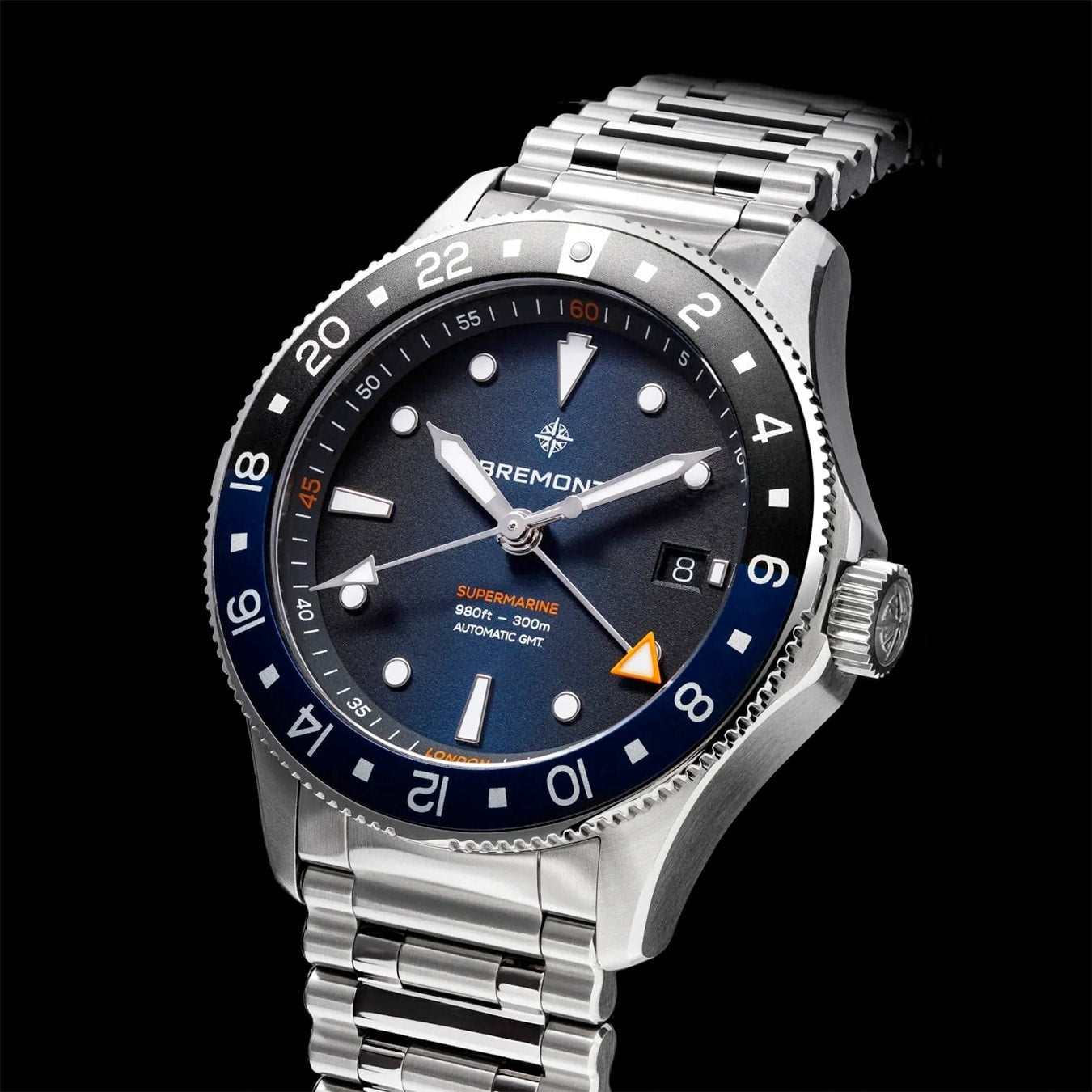 Bremont SM40-GMT-SS-BLBK-B Supermarine 300M GMT 'Glacier' Blue