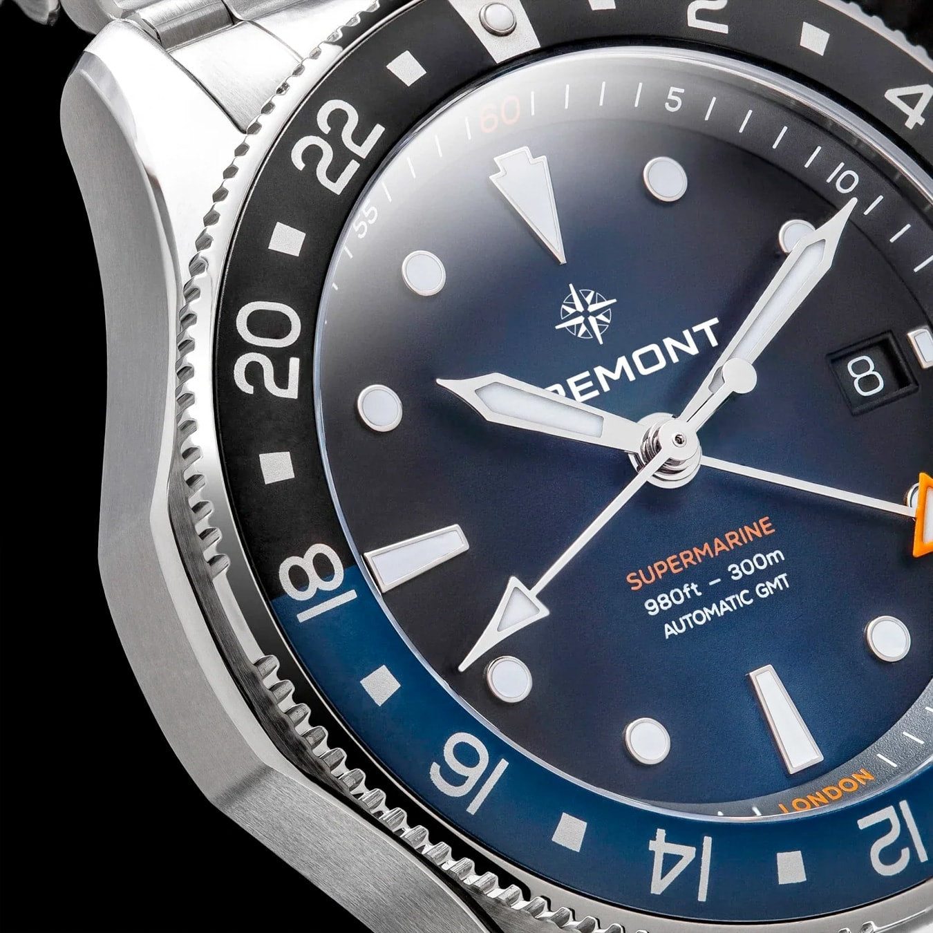Bremont SM40-GMT-SS-BLBK-R-S Supermarine 300M GMT 'Glacier' Blue