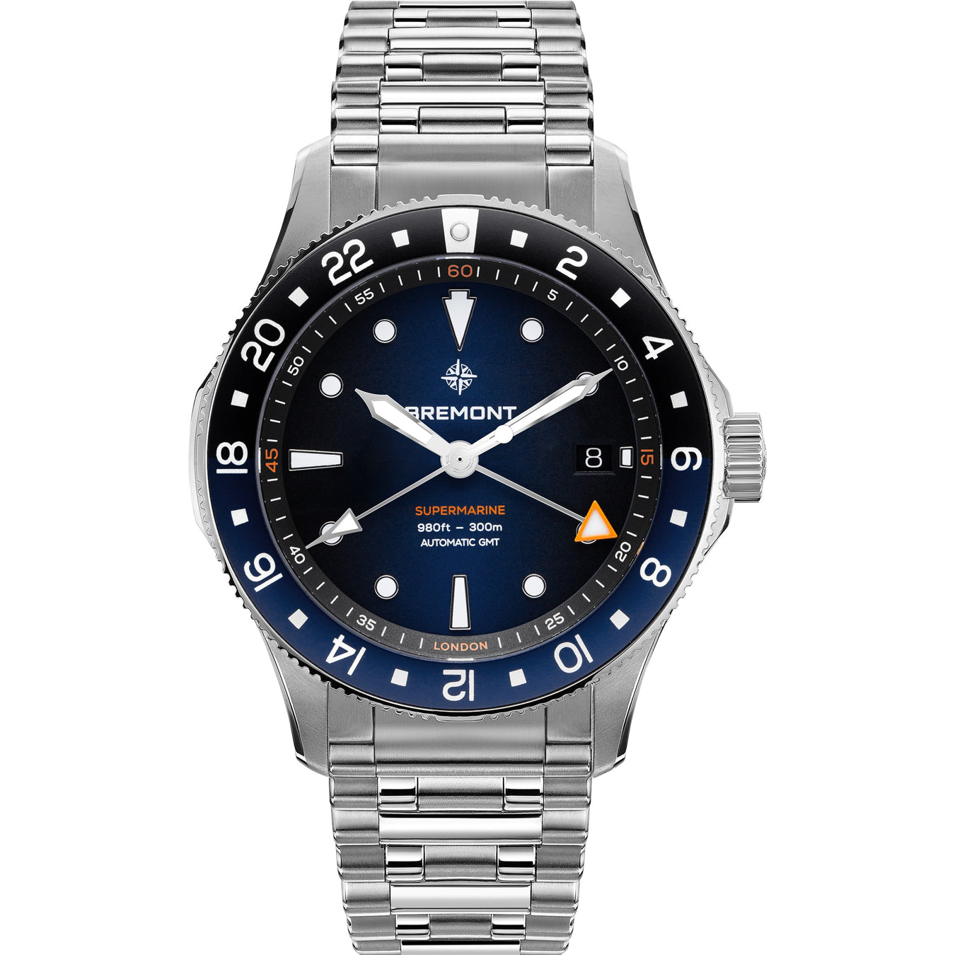 Bremont SM40-GMT-SS-BLBK-B Supermarine 300M GMT 'Glacier' Blue