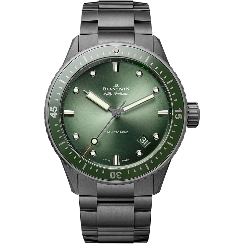 Blancpain 5000 0153 01S Fifty Fathoms Bathyscaphe Automatic 43.6mm Green Dial